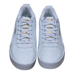 Puma White and Gold Sneakers